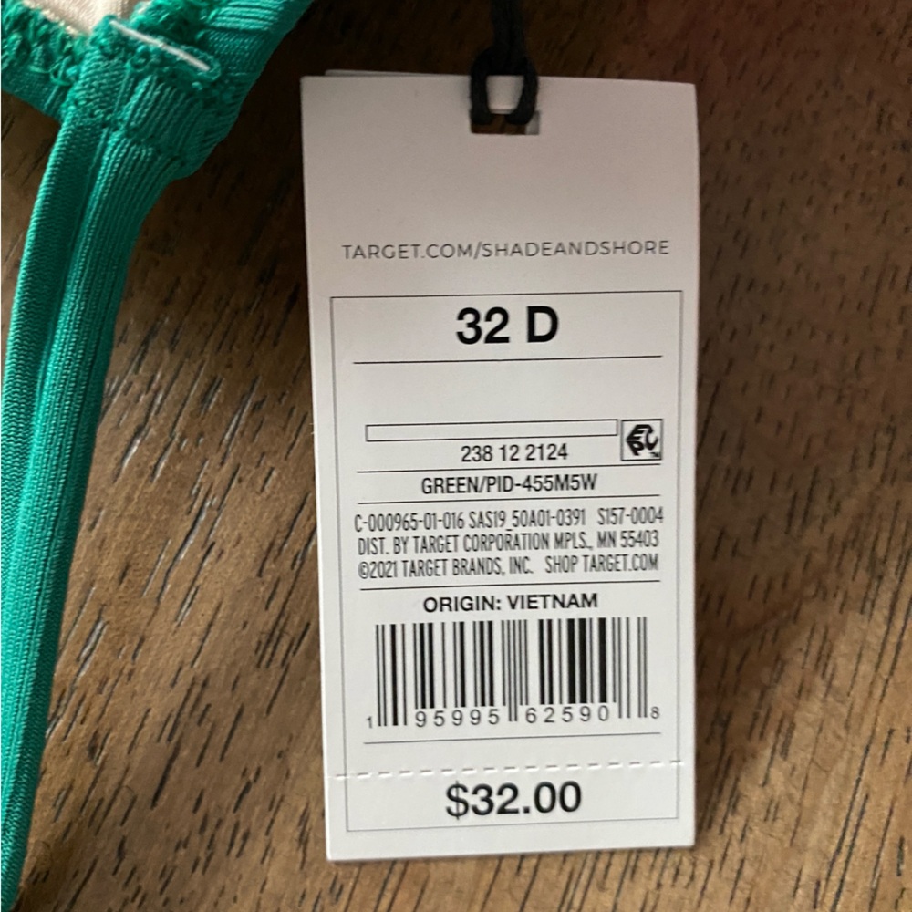 Shade & Shore Green Ribbed Bikini Top - Picture 3 of 3